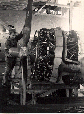 Maintenance on a B-17